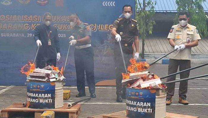 Jatim Musnahkan 17,1 Juta Batang Rokok Tanpa Cukai Senilai Rp25,5 Miliar