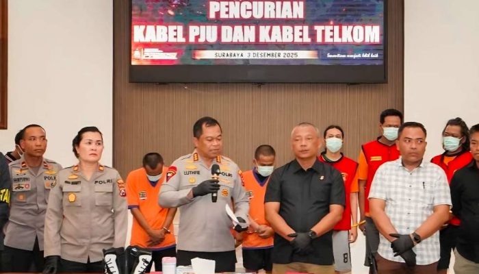 Delapan Pelaku Pencurian Kabel di Surabaya Ditangkap