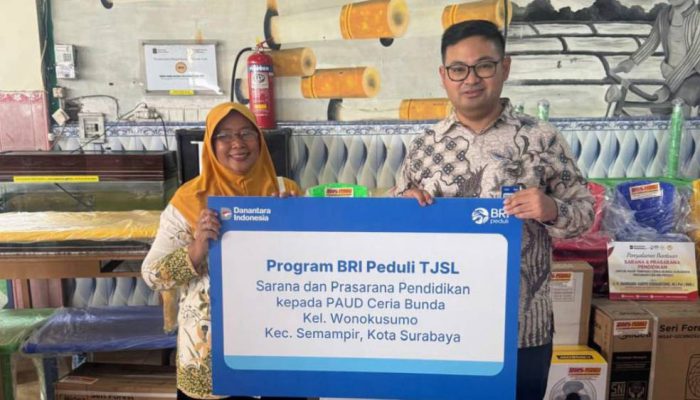 Wujudkan Kepedulian Pendidikan, BRI BO Kertajaya Salurkan CSR ke Pos PAUD Terpadu Ceria Bunda