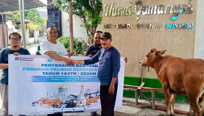 PT Terminal Teluk Lamong Salurkan 12 Sapi dan 21 Kambing untuk Warga Sekitar